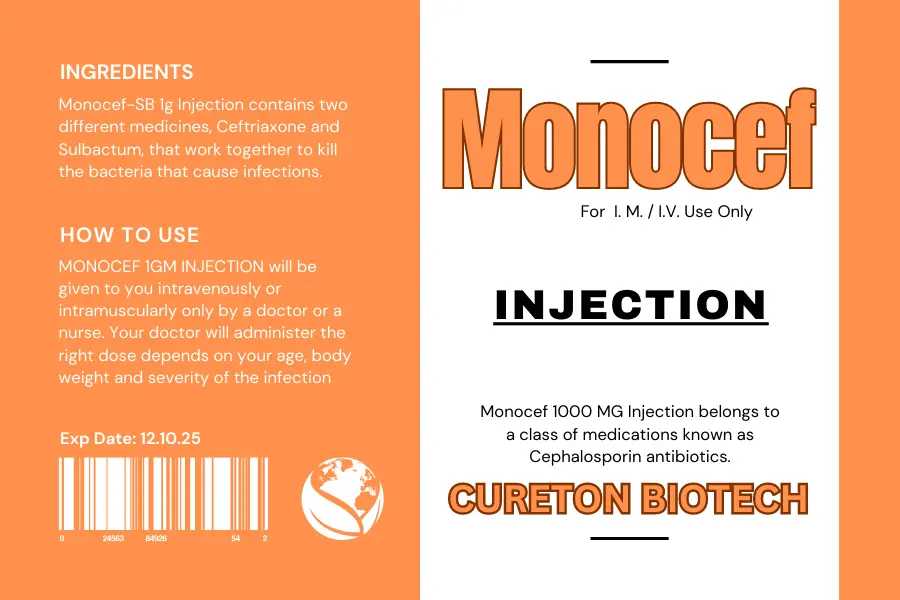 Monocef Injection 1g, Monocef injection 1gm, Monocef 1 gm injection